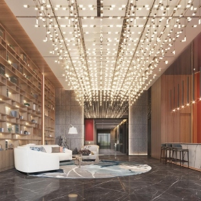 现代酒店大堂3D模型下载